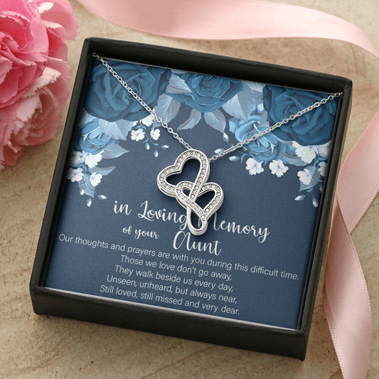 In Loving Memory Of Your Aunt Double Hearts Necklace