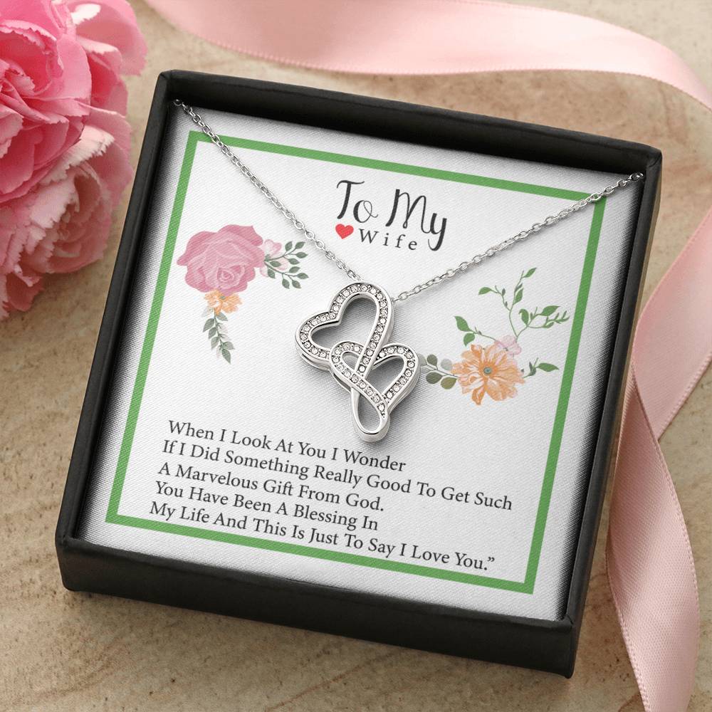 To My Wife 1(1) Double Hearts Necklace