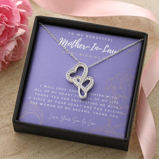 Mother Of The Bride Gift From Groom  Mother In Law Gift On Wedding Day From Groom  Gifts For Mother Of The Bride  Futu 1 Double Hearts Necklace