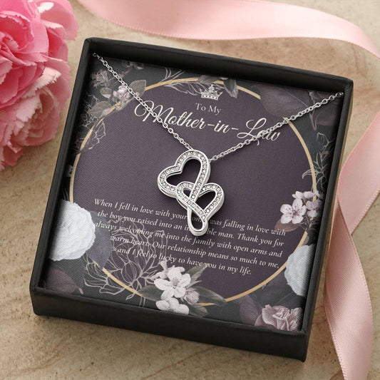 To My Mother In Law Gift  Mom In Law Gift  Mother’S Day Gift For Mother-In-Law  Gift For Mother In Law  Mother’S Day G Double Hearts Necklace