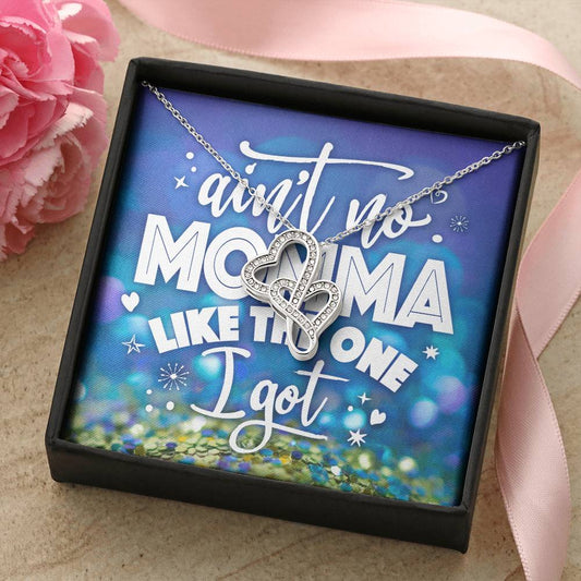 To My Beautiful Mother 1 Double Hearts Necklace