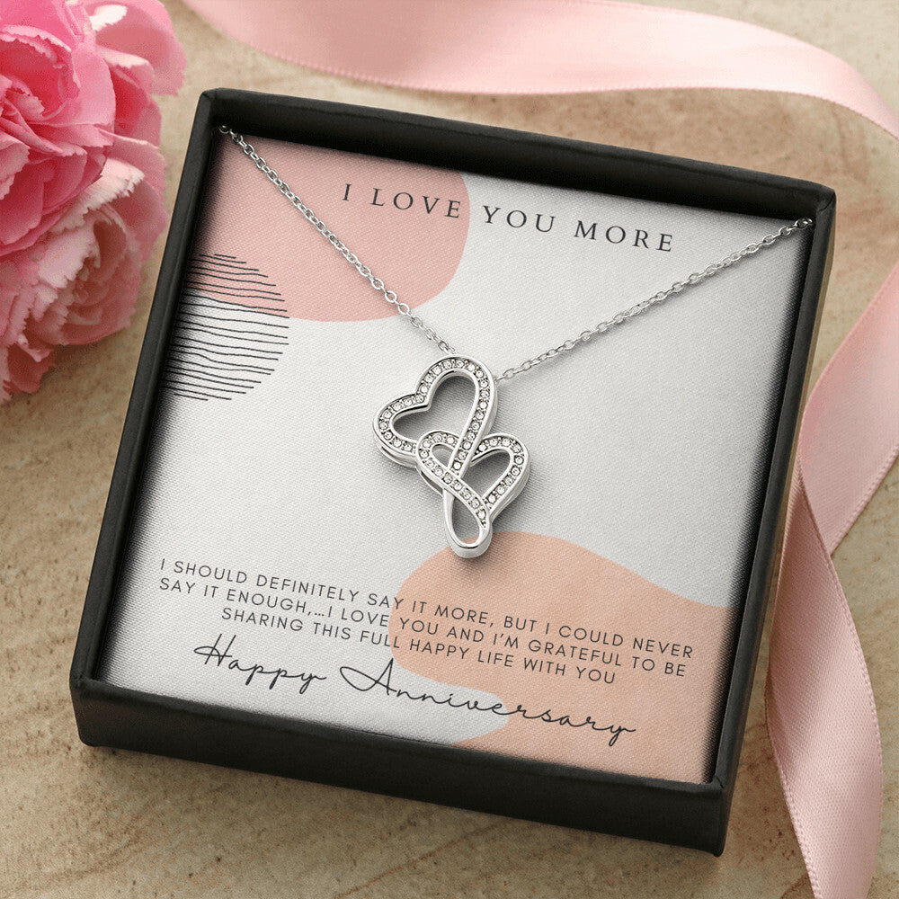 I Love You More Double Heart Double Hearts Necklace