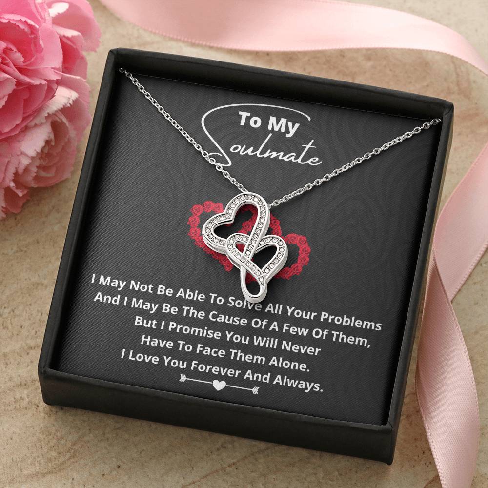 To My Soulmate Gorgeous  Double Hearts Necklace
