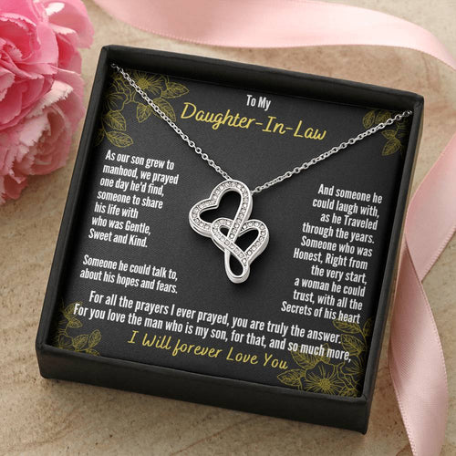 A Gift For Daughter In Law  - You Are Truly The Answer 2 Double Hearts Necklace