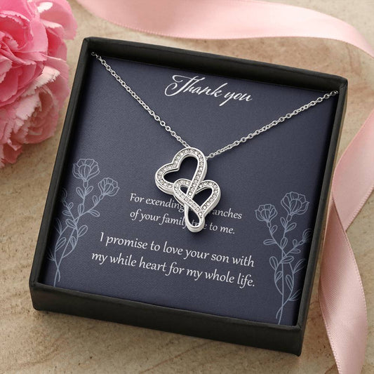 Thank You For Extending The Branch Of Your Family Double Hearts Necklace