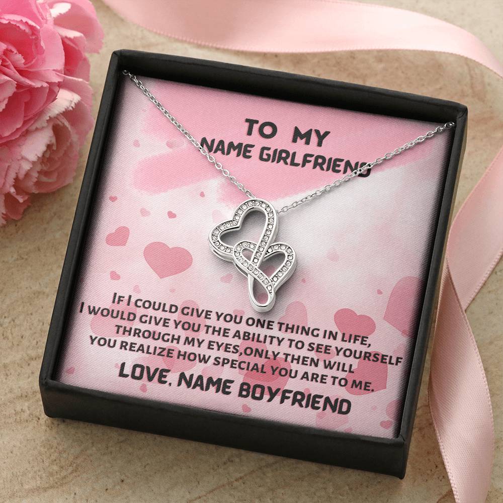 To My Girlfriend 1 Double Hearts Necklace