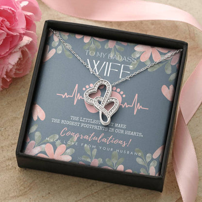 Gift For Pregnant Wife  Mom To Be Gift  New Mommy Necklace  To Mommy To Be  New Mom Jewelry  Forever Love Necklace  Ba Double Hearts Necklace