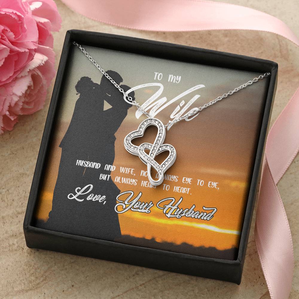 Love Your Husband-Always Heart To Heart  Double Hearts Necklace