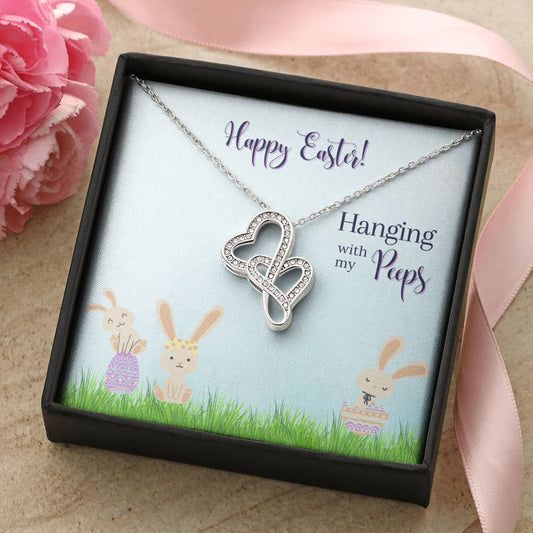 Happy Easter - Hanging With My Pepps - Necklace Double Hearts Necklace