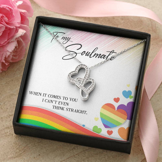 To My Soul Mate -  Double Hearts Necklace