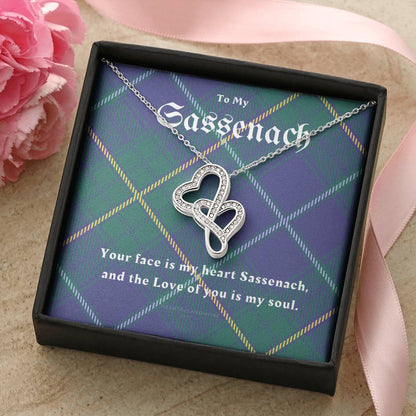 To My Sassenach Outlander Gift Outlander Gift Box Outlander Jewelry Outlander Gift For Wife Outlander Charm Outlander  Double Hearts Necklace
