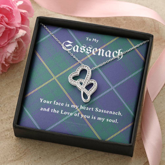 To My Sassenach Outlander Gift Outlander Gift Box Outlander Jewelry Outlander Gift For Wife Outlander Charm Outlander  Double Hearts Necklace