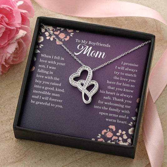 To My Boyfriends Mom - Joined Hearts Necklce Double Hearts Necklace