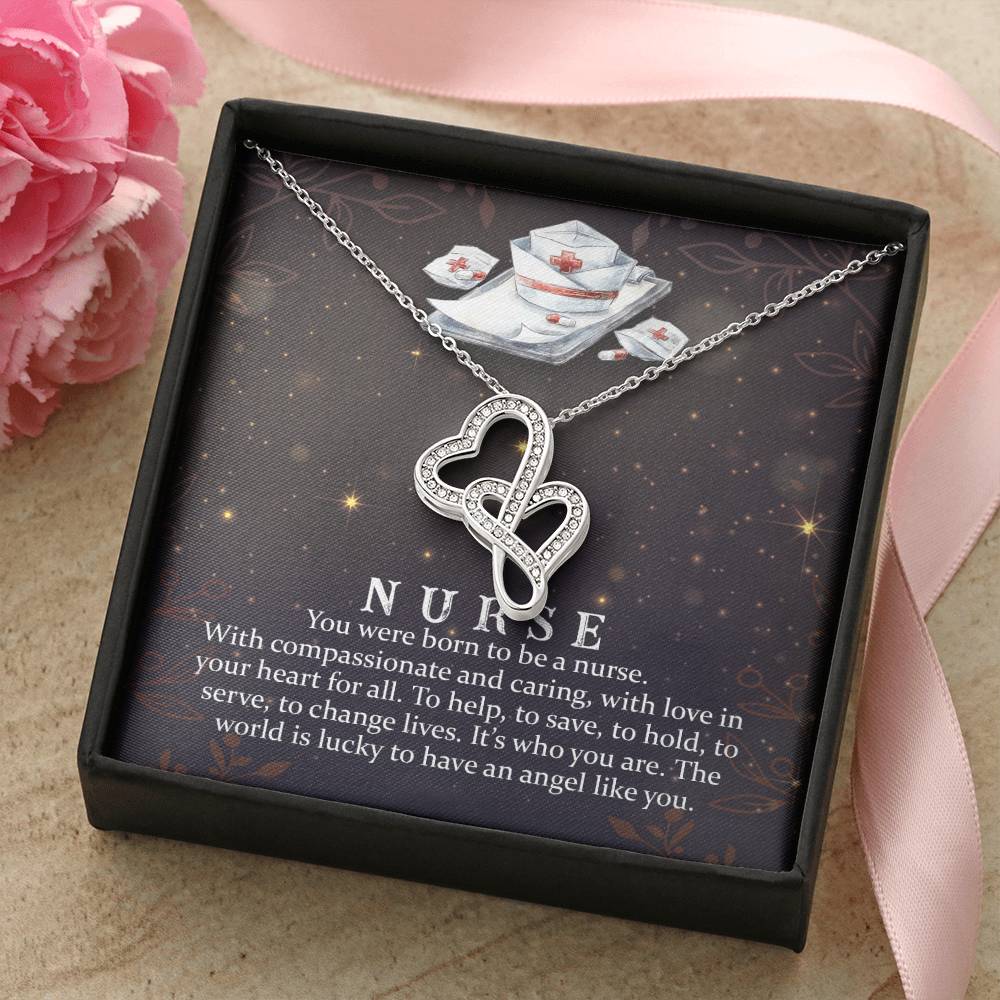 Nurse Necklace Gift For Nurse Healthcare Worker Gifts For Her Medical Gifts Graduation Nurse Gi Double Hearts Necklace
