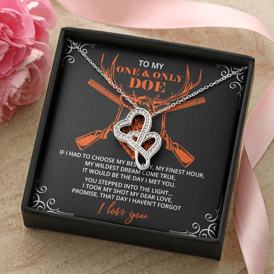 To My #1 Hiking Partner Necklace  Girlfriend Anniversary  Girlfriend Birthday Gift  Anniversary Gift For Girlfriend  H Double Hearts Necklace