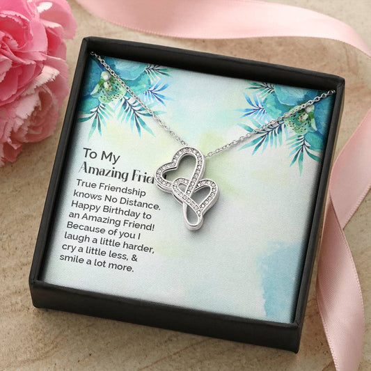 To My Amazing Friend -  Double Hearts Necklace