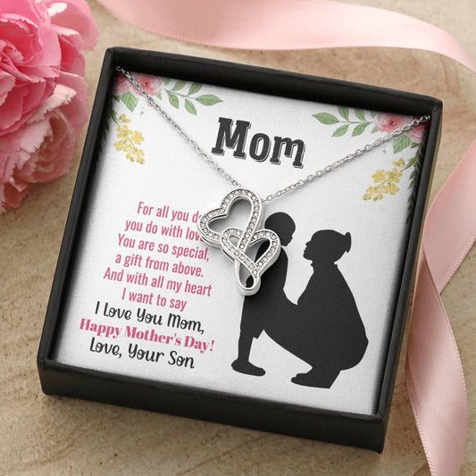 Mom You Are So Special -  1 Double Hearts Necklace