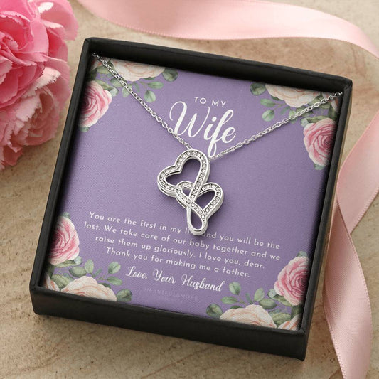Postpartum Gift For Wife Gift For Wife Post Pregnancy Becoming A Mother Gift Gift For Wife Birth Wife After Pregnancy  6 Double Hearts Necklace