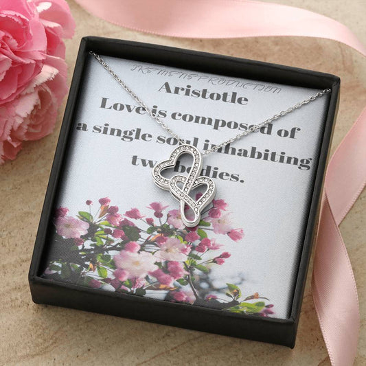 Ike Mens Production;Love Quote Jewelry 1 Double Hearts Necklace