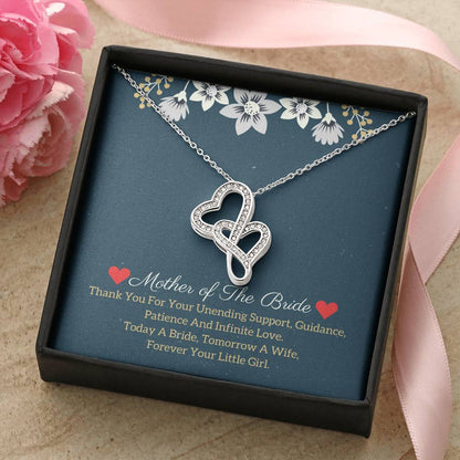 Mother Of The Bride Necklace Double Hearts Necklace