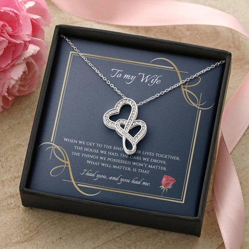 To My Wife  2 Double Hearts Necklace