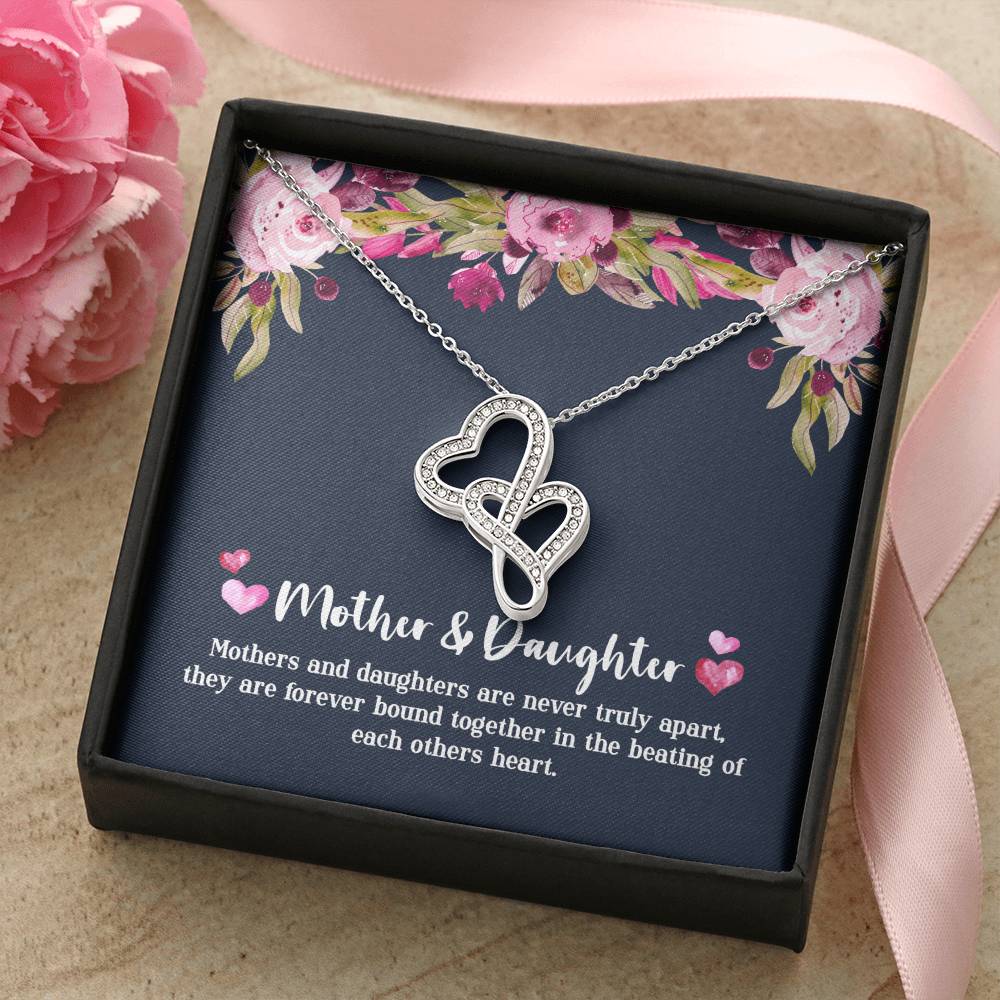 Mother & Daughter - Never Truly Apart Double Hearts Necklace