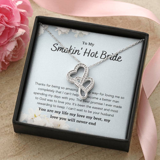 Hot Bride From Groom - Double Heart Double Hearts Necklace