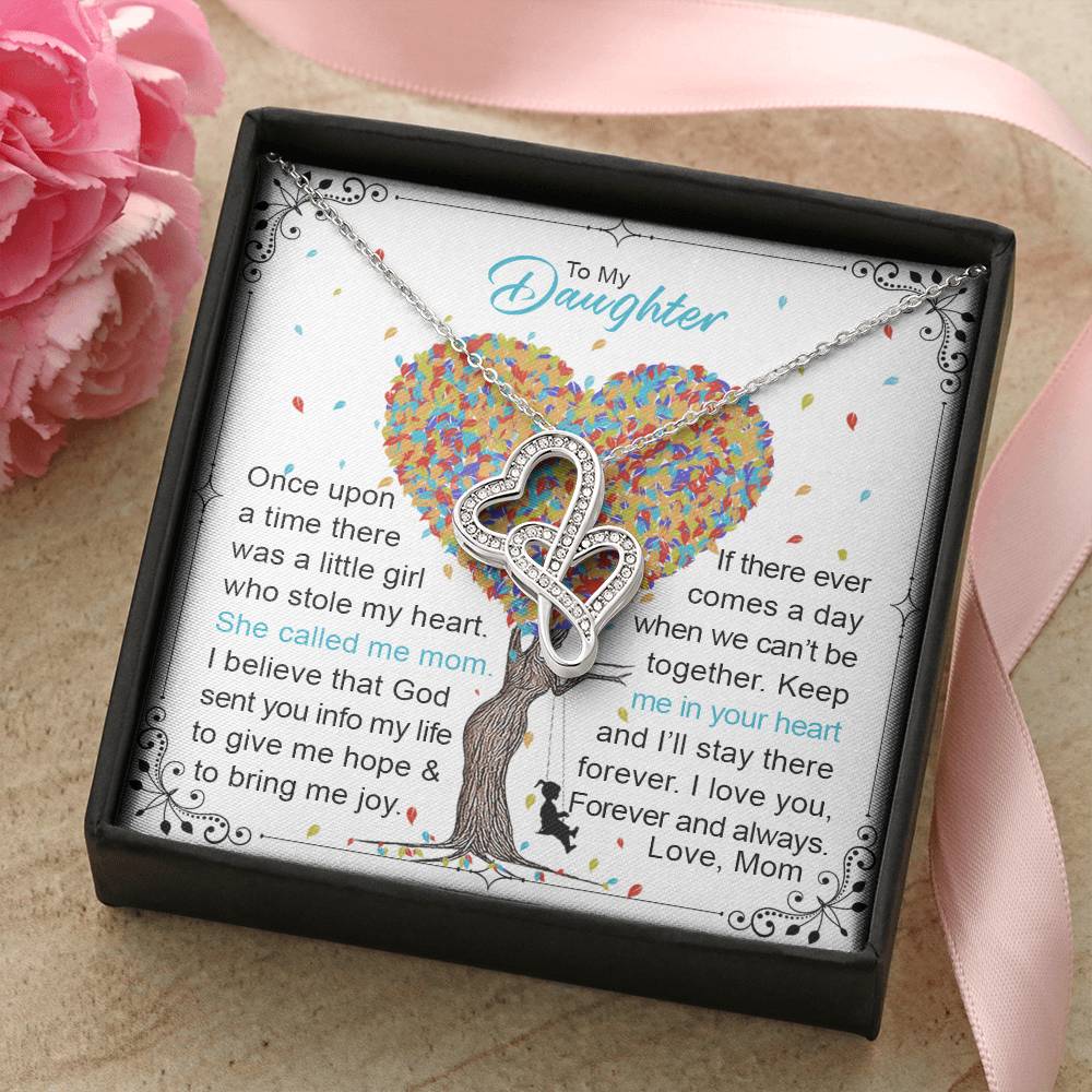 To My Daughter  1 Double Hearts Necklace
