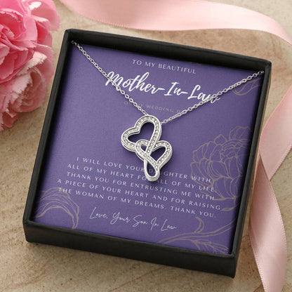 Mother Of The Bride Gift From Groom  Mother In Law Gift On Wedding Day From Groom  Gifts For Mother Of The Bride  Futu Double Hearts Necklace