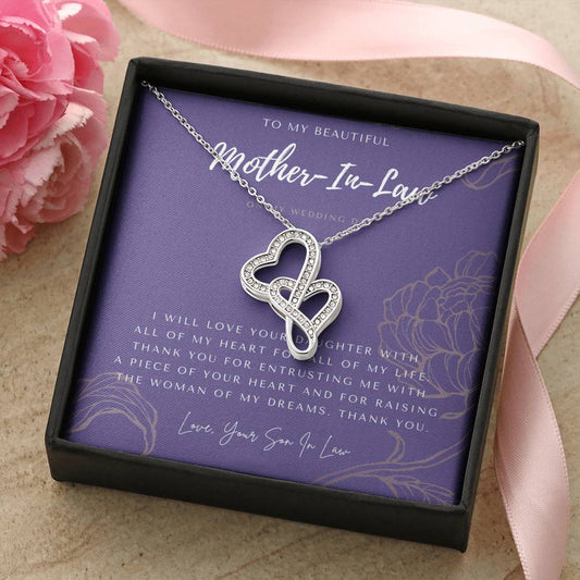 Mother Of The Bride Gift From Groom  Mother In Law Gift On Wedding Day From Groom  Gifts For Mother Of The Bride  Futu Double Hearts Necklace