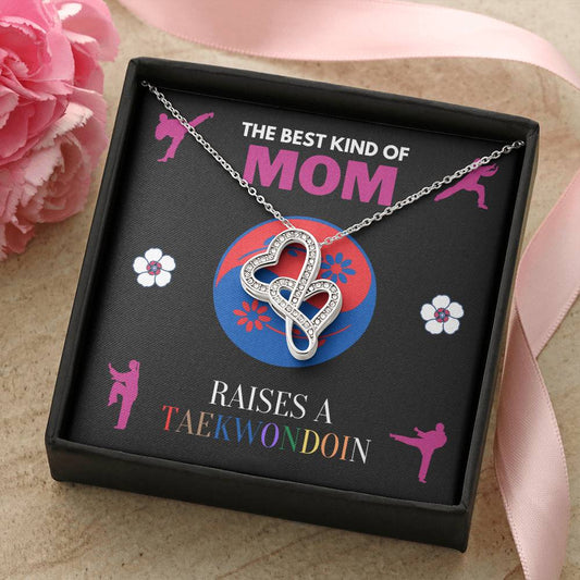 Limited Edition Best Mom Raises A Taekwondoin Double Hearts Necklace