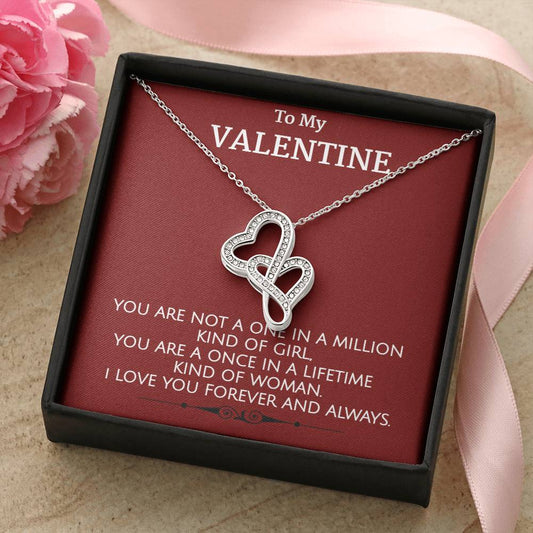 To My Valentine  Double Hearts Necklace