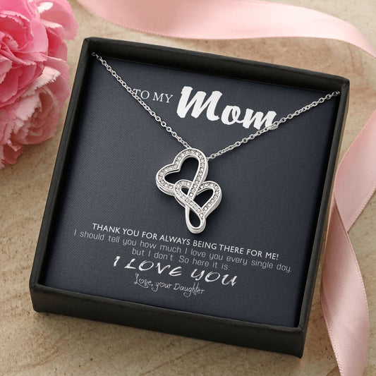Perfect Gift For Mom Necklace Double Hearts Necklace