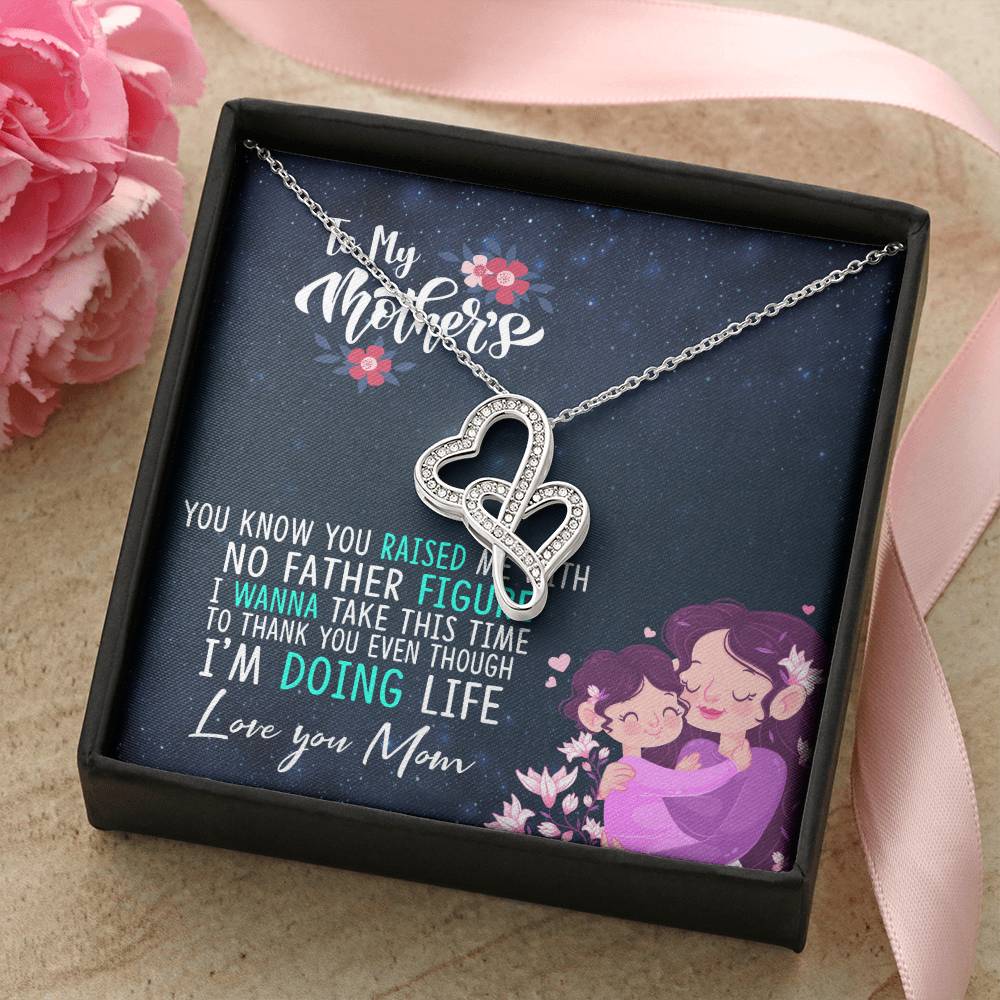To Mother Double Hearts Necklace