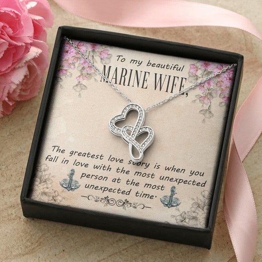 To My Wife Necklace Gift Anniversary Gift Gifts For Her Christmas Gift For Wife Birthday Gift G 2 Double Hearts Necklace