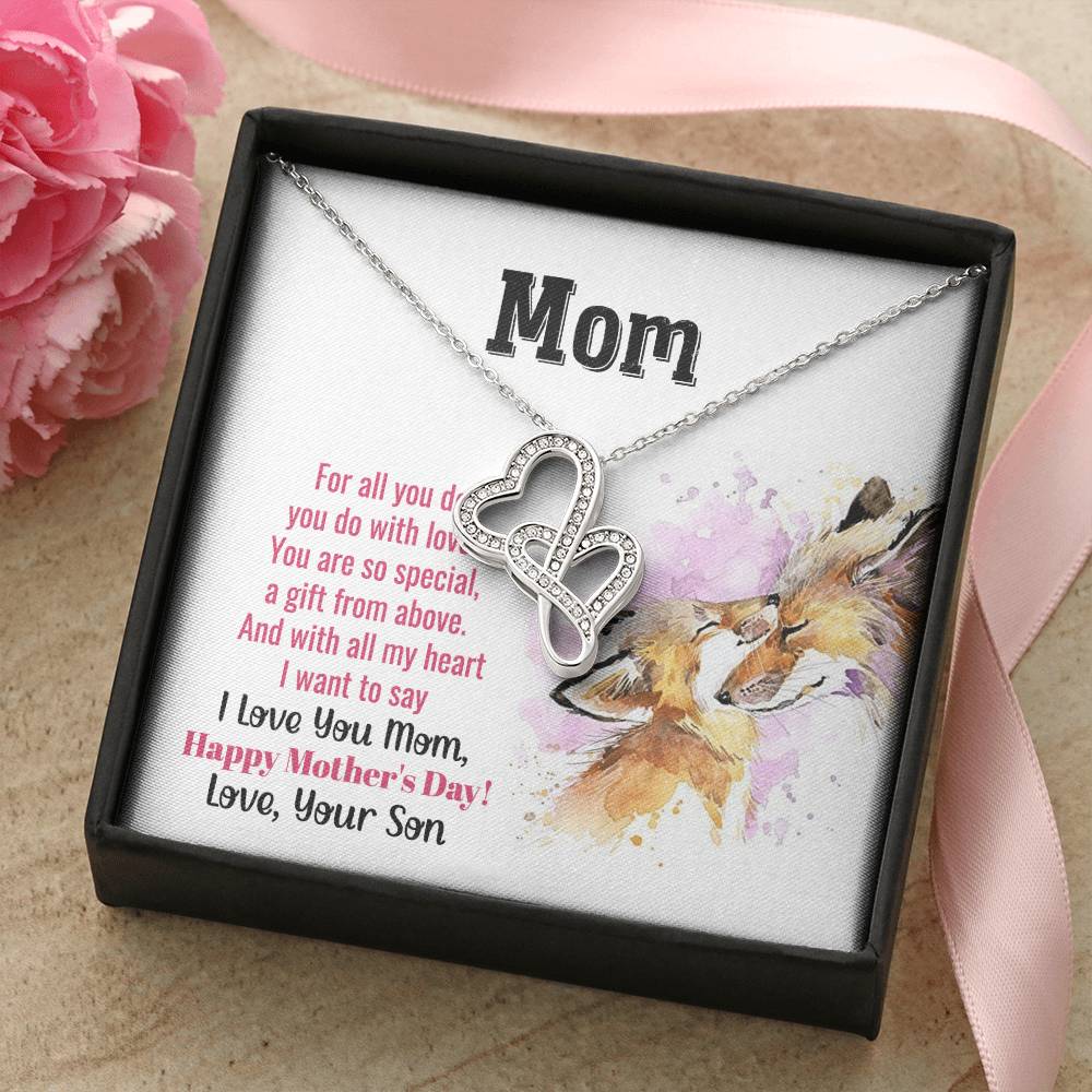Mom You Are So Special -  Double Hearts Necklace