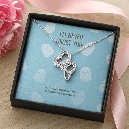 Ill Never Ghost You -  Double Hearts Necklace