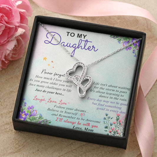 To My Daughter -  5 Double Hearts Necklace