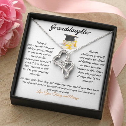 Granddaughter-Love You Today And Always Double Hearts Necklace