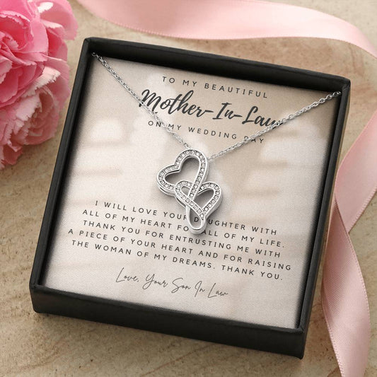 Mother Of The Bride Gift From Groom  Mother In Law Gift On Wedding Day From Groom  Gifts For Mother Of The Bride  Futu 2 Double Hearts Necklace