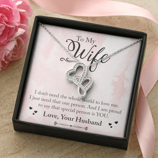 One Person To Love Necklace Double Hearts Necklace