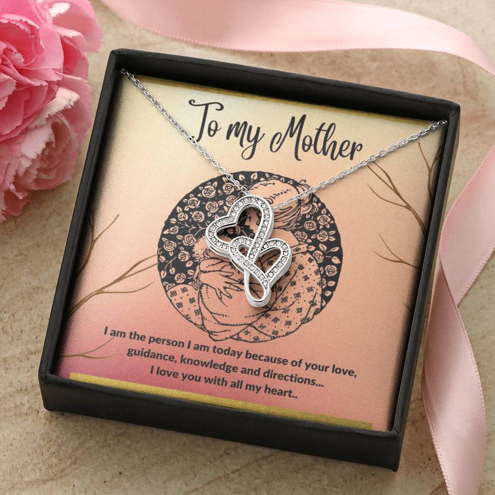 To My Mother -  1 Double Hearts Necklace
