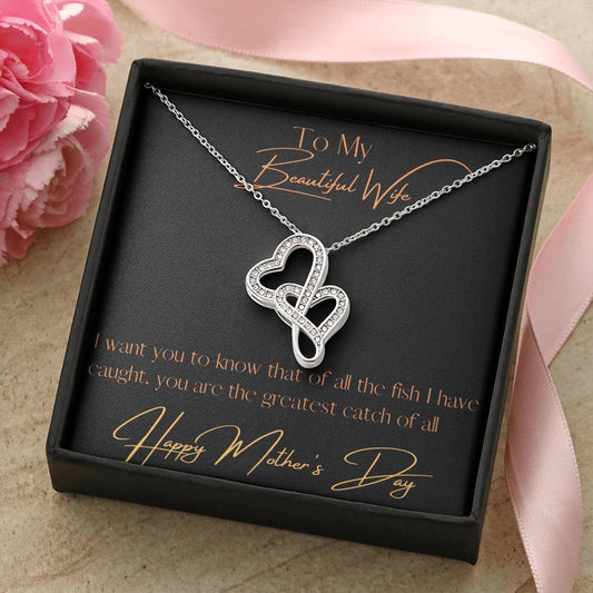 Greatest Catch Of All Mother's Day Double Hearts Necklace