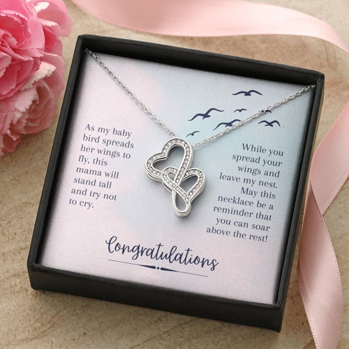 This Mama Will Stand Tall And Try Mot To Cry -  Double Hearts Necklace