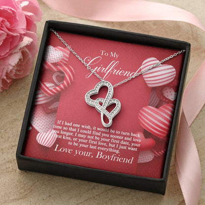 To My Girlfriend -  Double Hearts Necklace