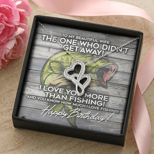 To My Beautiful Wife Necklace  Anniversary Gift For Wife Birthday Gift For Wife Gift For Wife - The One Who Didn't Get Double Hearts Necklace