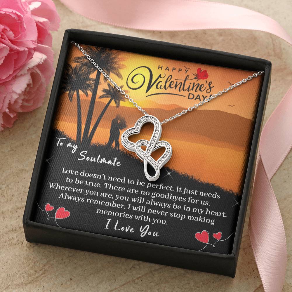 To My Soulmate -  1 Double Hearts Necklace