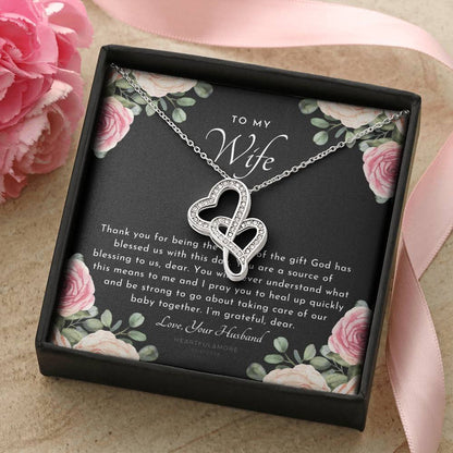 Postpartum Gift For Wife Gift For Wife Post Pregnancy Becoming A Mother Gift Gift For Wife Birth Wife After Pregnancy  1 Double Hearts Necklace