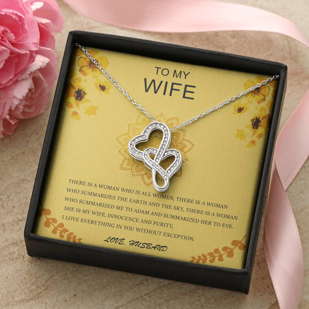 To My Wife - Double Hearts - Necklace. Double Hearts Necklace