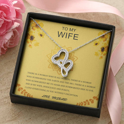 To My Wife - Double Hearts - Necklace. Double Hearts Necklace